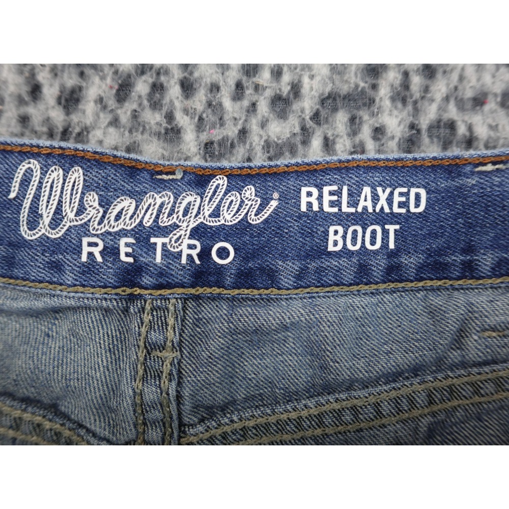 Wrangler Retro‎ Relaxed Boot Mens 33x34 Blue Medium Wash Denim Jeans 88MWZMS - Picture 9 of 14